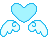 Angel heart pixel (Blue : Animated)